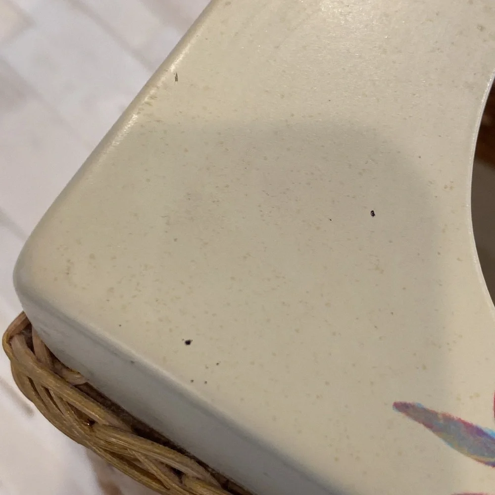 Vintage Floral & Rattan Kleenex Holder